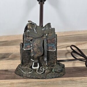 Vintage Cowboy Western Heritage Saddle Tack Bales Table Desk Lamp FIGI Graphics
